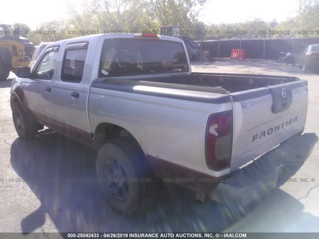 1N6ED27T74C444886 - 2004 NISSAN FRONTIER CREW CAB XE V6 SILVER photo 3