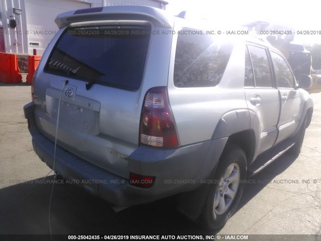 JTEBT14R030005486 - 2003 TOYOTA 4RUNNER SR5/SPORT SILVER photo 4