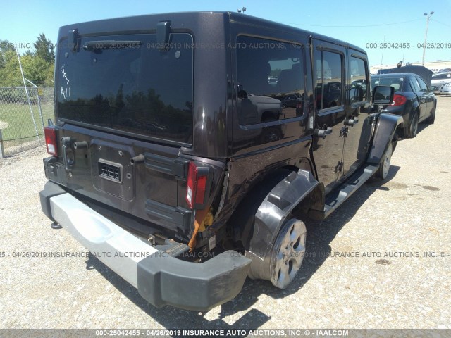 1C4HJWEG3DL678514 - 2013 JEEP WRANGLER UNLIMITE SAHARA BROWN photo 4