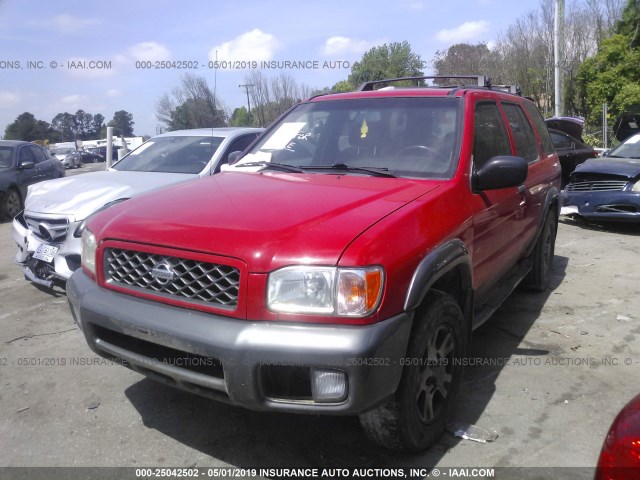 JN8DR07Y11W527406 - 2001 NISSAN PATHFINDER LE/SE/XE RED photo 2