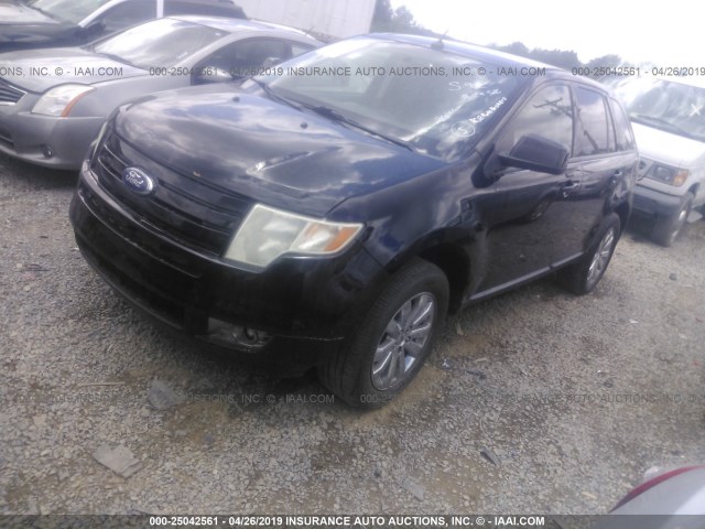 2FMDK38C87BB58036 - 2007 FORD EDGE SEL BLACK photo 2