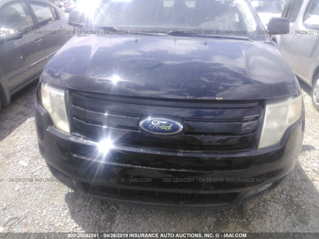 2FMDK38C87BB58036 - 2007 FORD EDGE SEL BLACK photo 6