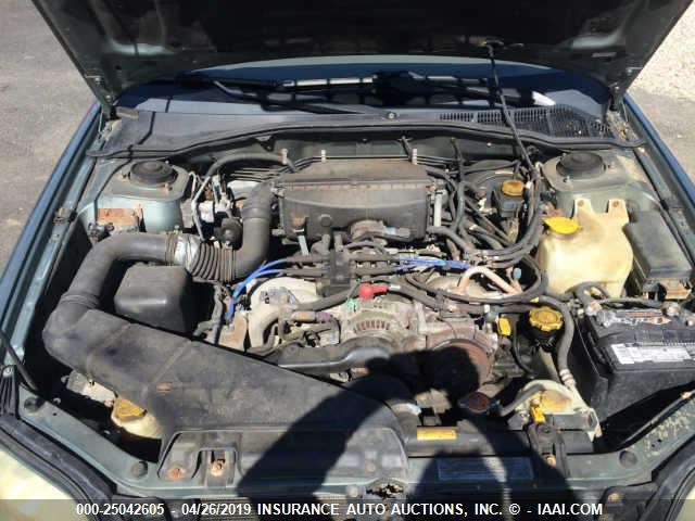 4S3BH686117642409 - 2001 SUBARU LEGACY OUTBACK LIMITED GREEN photo 10
