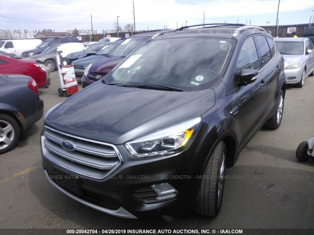 1FMCU9J96HUD66239 - 2017 FORD ESCAPE TITANIUM GRAY photo 2