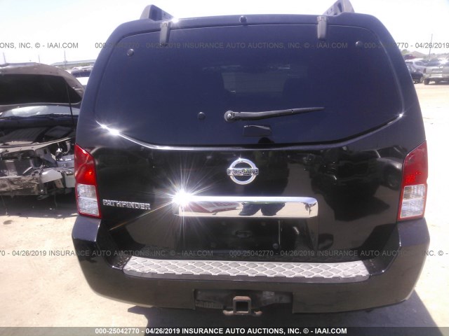 5N1AR18U87C643045 - 2007 NISSAN PATHFINDER LE/SE/XE BLACK photo 6