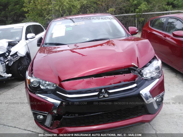 JA4AR3AW7JZ033356 - 2018 MITSUBISHI OUTLANDER SPORT ES/SE RED photo 6