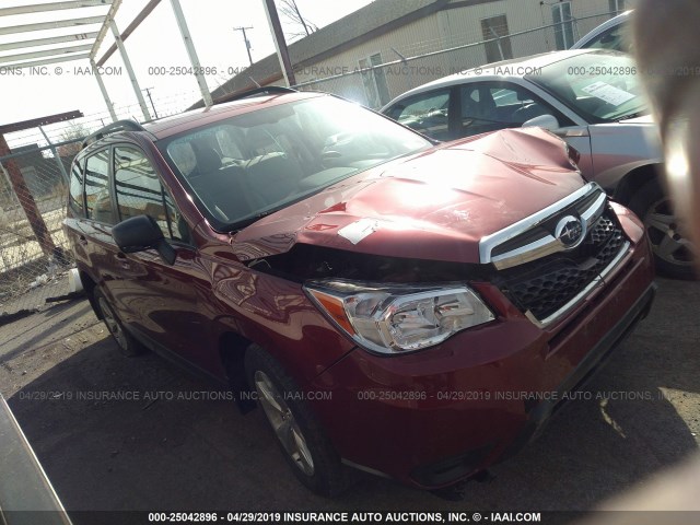 JF2SJABC9FH489089 - 2015 SUBARU FORESTER 2.5I RED photo 1