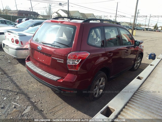 JF2SJABC9FH489089 - 2015 SUBARU FORESTER 2.5I RED photo 4