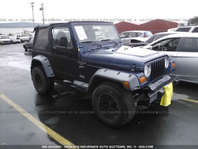 1J4FA49S9YP783447 - 2000 JEEP WRANGLER / TJ SPORT BLUE photo 1