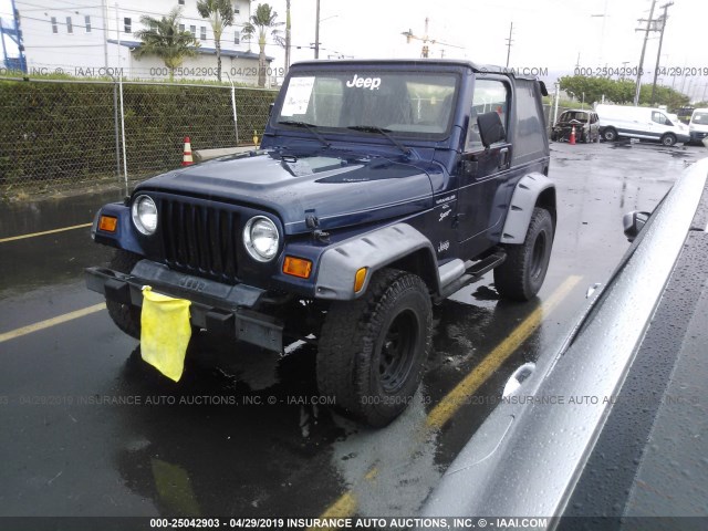 1J4FA49S9YP783447 - 2000 JEEP WRANGLER / TJ SPORT BLUE photo 2