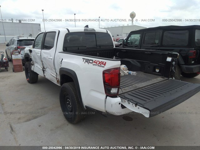 5TFCZ5AN3KX172611 - 2019 TOYOTA TACOMA DOUBLE CAB/SR/SR5/TRD SPO WHITE photo 3