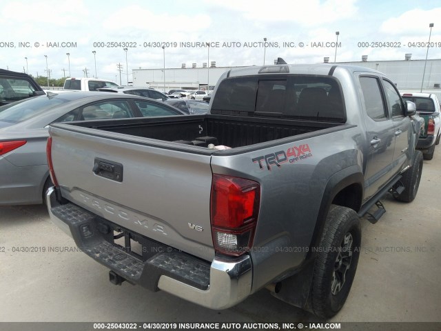 5TFCZ5AN1JX139797 - 2018 TOYOTA TACOMA DBL CAB/SR/TRDSPT/OR/PRO GRAY photo 4