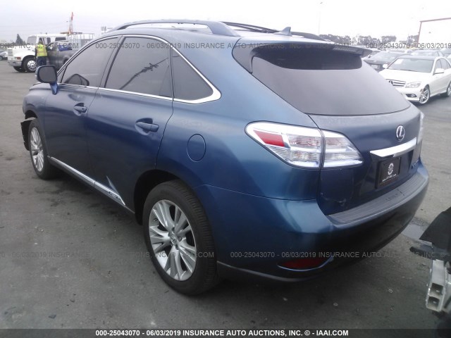 JTJBC1BA5B2035374 - 2011 LEXUS RX BLUE photo 3