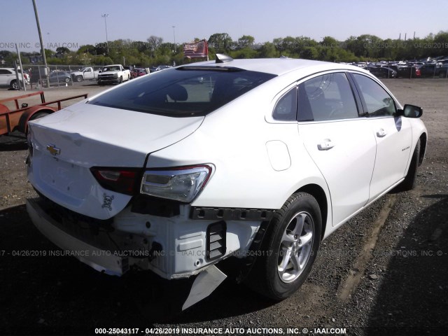 1G1ZB5ST3HF272291 - 2017 CHEVROLET MALIBU LS WHITE photo 4