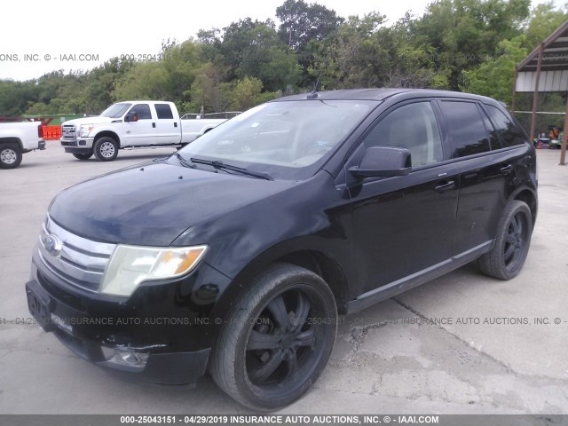 2FMDK38C37BB05793 - 2007 FORD EDGE SEL BLACK photo 2