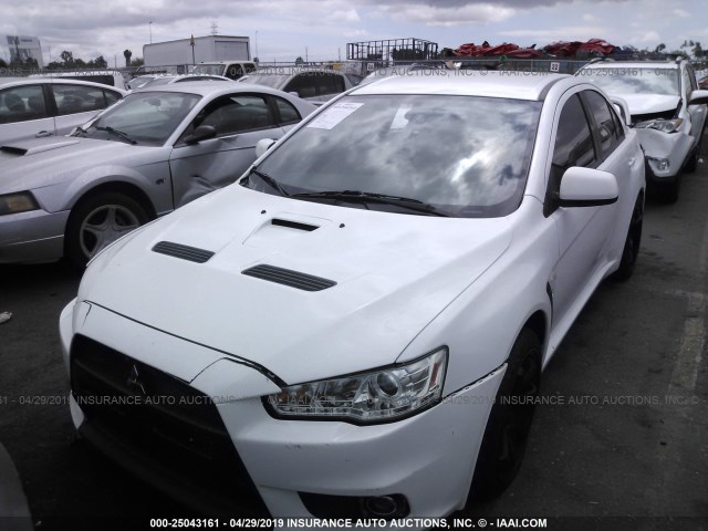 JA3AW86V28U049787 - 2008 MITSUBISHI LANCER EVOLUTION GSR WHITE photo 2