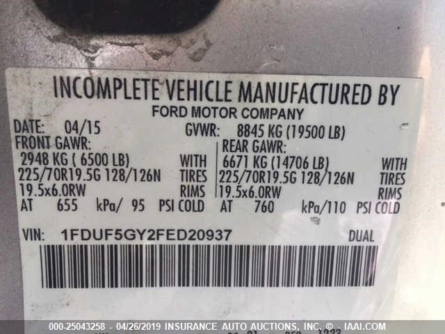 1FDUF5GY2FED20937 - 2015 FORD F550 SUPER DUTY Unknown photo 10