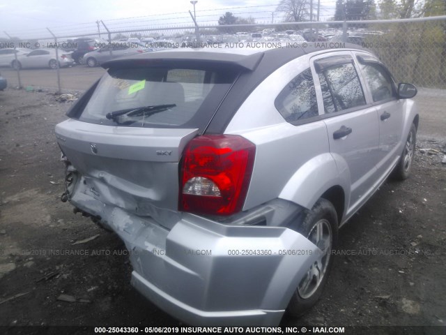 1B3HB48B57D212598 - 2007 DODGE CALIBER SXT SILVER photo 4