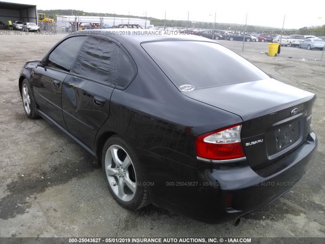 4S3BL626687210996 - 2008 SUBARU LEGACY 2.5I LIMITED BLACK photo 3