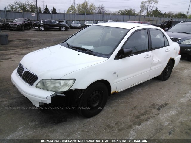 JA3AJ26E63U029580 - 2003 MITSUBISHI LANCER ES WHITE photo 2