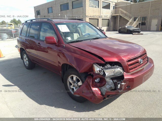 JTEGD21A070169642 - 2007 TOYOTA HIGHLANDER RED photo 1