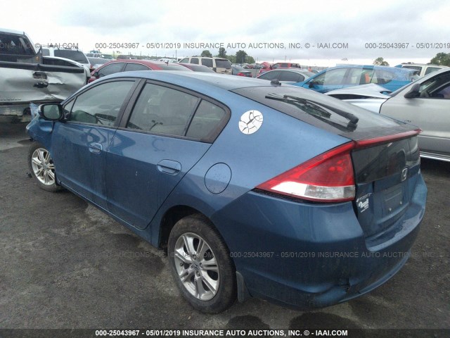 JHMZE2H76AS006489 - 2010 HONDA INSIGHT EX BLUE photo 3