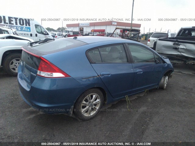 JHMZE2H76AS006489 - 2010 HONDA INSIGHT EX BLUE photo 4