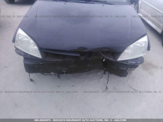 3FAFP31N55R128961 - 2005 FORD FOCUS ZX3 BLACK photo 6