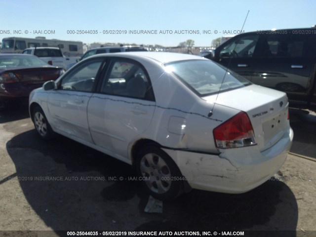 KNAFE221595624144 - 2009 KIA SPECTRA EX/LX/SX WHITE photo 3