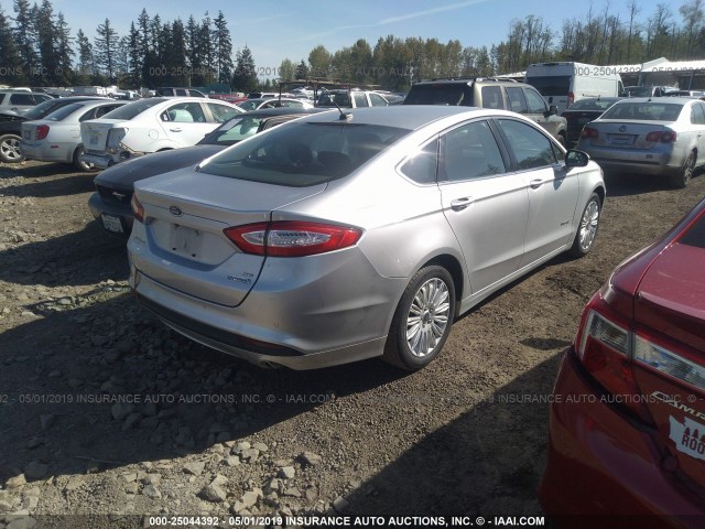 3FA6P0LU8FR171324 - 2015 FORD FUSION SE HYBRID SILVER photo 4