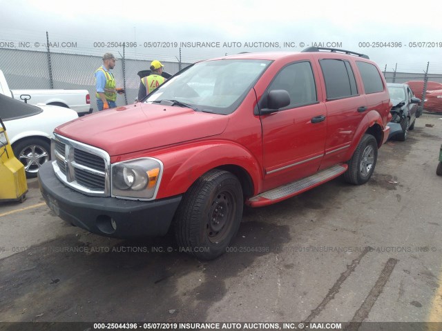 1D4HB58D24F222479 - 2004 DODGE DURANGO LIMITED RED photo 2