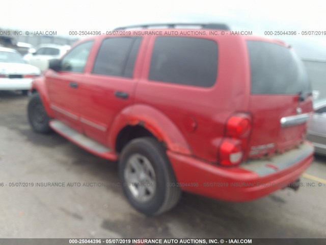 1D4HB58D24F222479 - 2004 DODGE DURANGO LIMITED RED photo 3