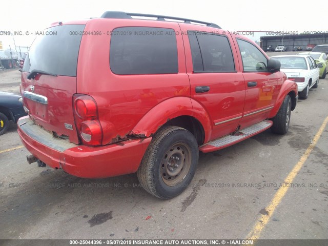 1D4HB58D24F222479 - 2004 DODGE DURANGO LIMITED RED photo 4