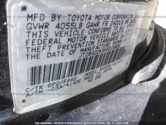 JT2BG22K9V0016826 - 1997 TOYOTA CAMRY LE/XLE Yaşıl foto 9