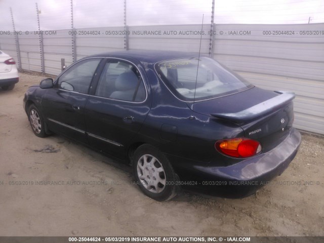 KMHJF35F1YU054750 - 2000 HYUNDAI ELANTRA GLS BLUE photo 3