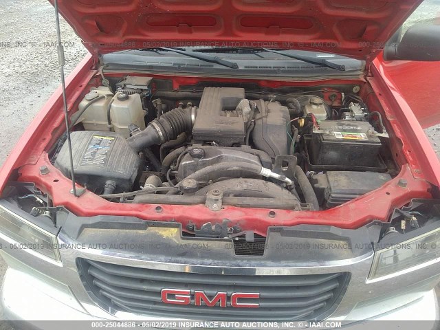 1GTCS39E288218039 - 2008 GMC CANYON SLE RED photo 10