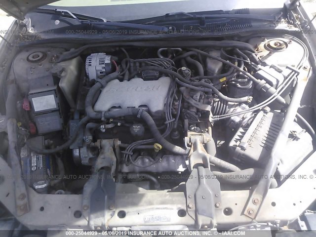 2G1WW12EX29320967 - 2002 CHEVROLET MONTE CARLO LS ფერფლისფერი ფოტო 10