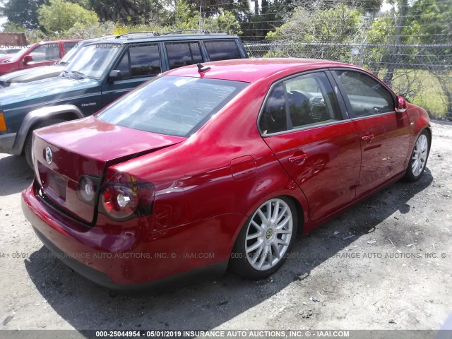 3VWRJ71K18M180107 - 2008 VOLKSWAGEN JETTA WOLFSBURG RED photo 4