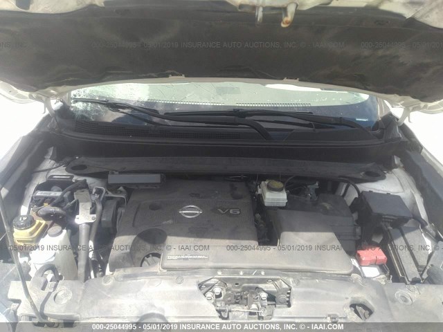 5N1AR2MN7DC686985 - 2013 NISSAN PATHFINDER S/SV/SL/PLATINUM WHITE photo 10