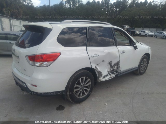 5N1AR2MN7DC686985 - 2013 NISSAN PATHFINDER S/SV/SL/PLATINUM WHITE photo 4