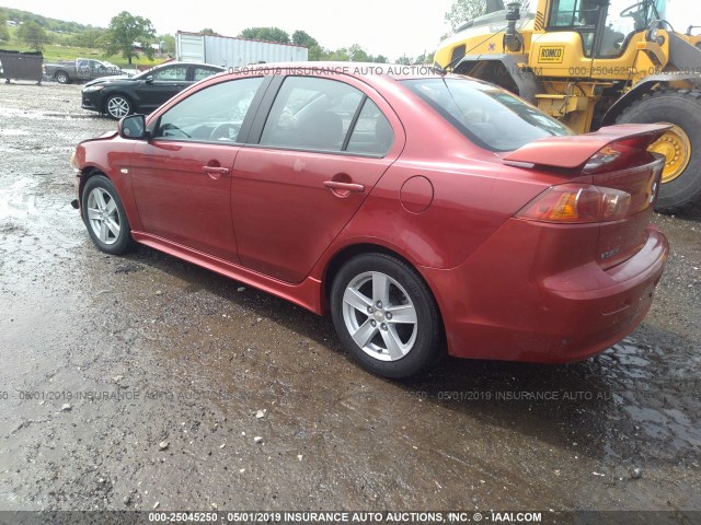 JA3AU26U39U005065 - 2009 MITSUBISHI LANCER ES/ES SPORT MAROON photo 3