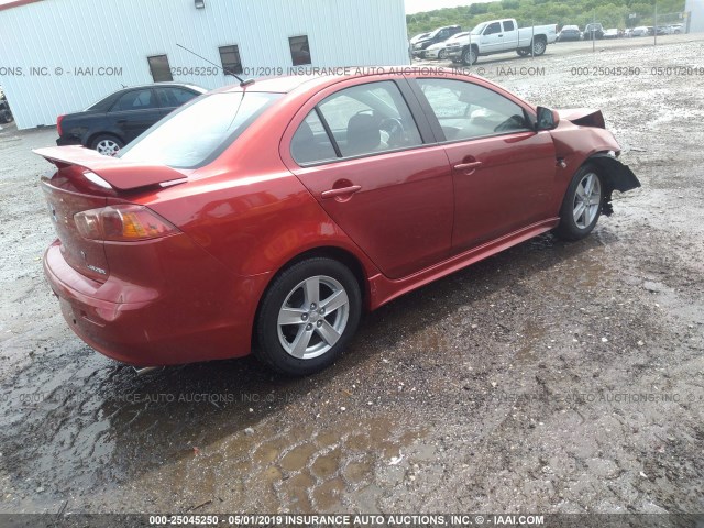 JA3AU26U39U005065 - 2009 MITSUBISHI LANCER ES/ES SPORT MAROON photo 4