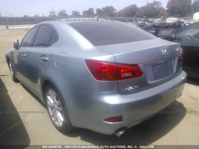 JTHBK262975049040 - 2007 LEXUS IS 250 Light Blue photo 3