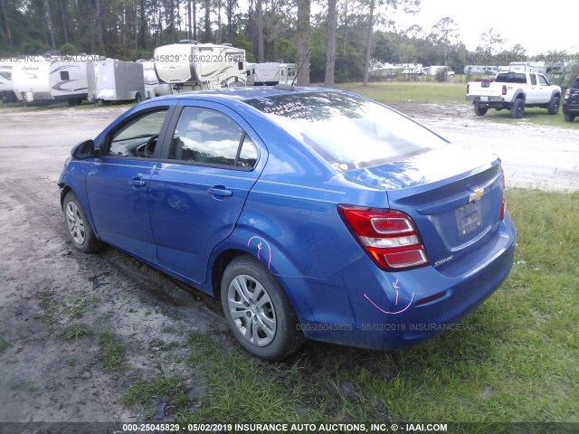 1G1JB5SHXH4154968 - 2017 CHEVROLET SONIC LS BLUE photo 3