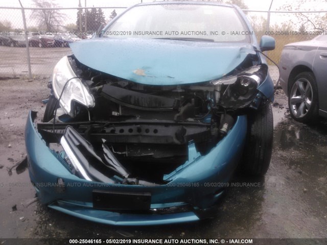 3N1CE2CP0EL402388 - 2014 NISSAN VERSA NOTE S/S PLUS/SV/SL TEAL photo 6