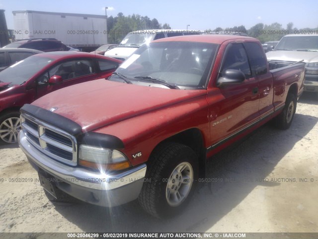 1B7GL22X4XS110267 - 1999 DODGE DAKOTA RED photo 2