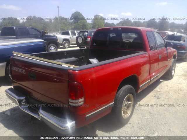 1B7GL22X4XS110267 - 1999 DODGE DAKOTA RED photo 4