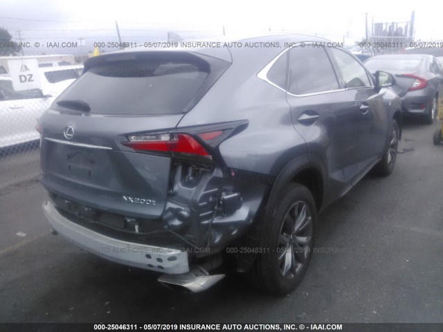 JTJYARBZ6G2028333 - 2016 LEXUS NX 200T/BASE/F SPORT GRAY photo 4