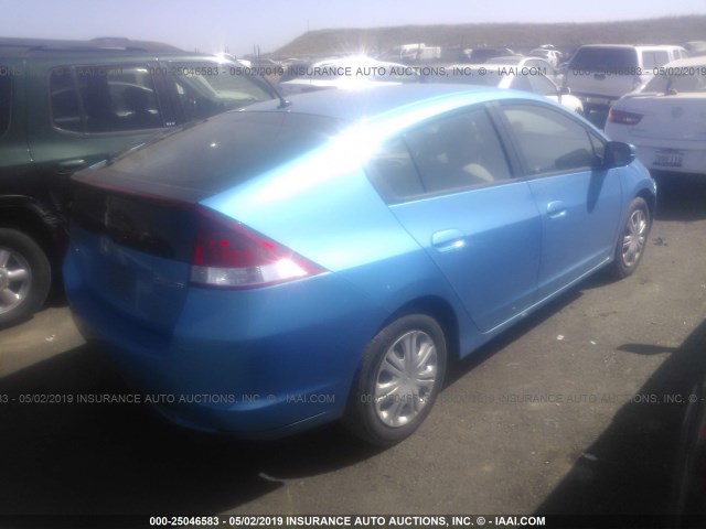 JHMZE2H33BS006884 - 2011 HONDA INSIGHT BLUE photo 4