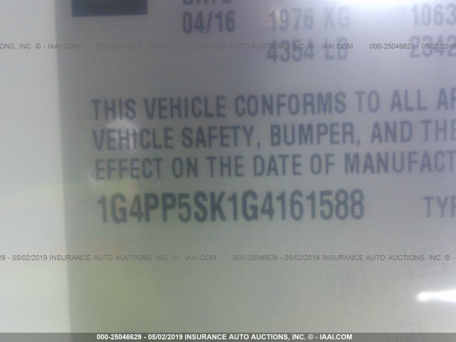 1G4PP5SK1G4161588 - 2016 BUICK VERANO WHITE photo 9